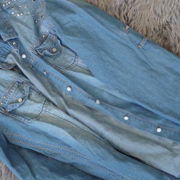 Cute Cowgirl Jean Shirt By Nevada - Picture 5 of 6